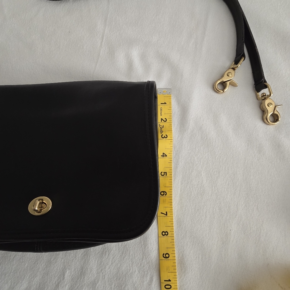 Vintage Coach Convertible Clutch Crossbody Black USA Glove Tanned Y2K Minimalist - Picture 13 of 16